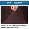 imageHVERSAILTEX Ottoman Cover Stretch Ottoman Slipcover Round Ottoman Storage Cover Folding Stool Covers Furniture Protector Cover for Footrest Ottoman Fit Dia 20quot  23quot TaupeChocolate