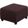 imageHVERSAILTEX Ottoman Cover Stretch Ottoman Slipcover Round Ottoman Storage Cover Folding Stool Covers Furniture Protector Cover for Footrest Ottoman Fit Dia 20quot  23quot TaupeChocolate