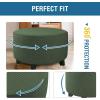 imageHVERSAILTEX Ottoman Cover Stretch Ottoman Slipcover Round Ottoman Storage Cover Folding Stool Covers Furniture Protector Cover for Footrest Ottoman Fit Dia 20quot  23quot TaupeBronze Green