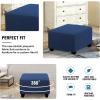 imageHVERSAILTEX Ottoman Cover Stretch Ottoman Slipcover Round Ottoman Storage Cover Folding Stool Covers Furniture Protector Cover for Footrest Ottoman Fit Dia 20quot  23quot TaupeNavy
