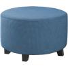 imageHVERSAILTEX Ottoman Cover Stretch Ottoman Slipcover Round Ottoman Storage Cover Folding Stool Covers Furniture Protector Cover for Footrest Ottoman Fit Dia 20quot  23quot TaupeDusty Blue