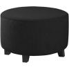 imageHVERSAILTEX Ottoman Cover Stretch Ottoman Slipcover Round Ottoman Storage Cover Folding Stool Covers Furniture Protector Cover for Footrest Ottoman Fit Dia 20quot  23quot TaupeBlack