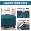 imageHVERSAILTEX Ottoman Cover Stretch Ottoman Slipcover Round Ottoman Storage Cover Folding Stool Covers Furniture Protector Cover for Footrest Ottoman Fit Dia 20quot  23quot TaupeDeep Teal