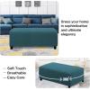 imageHVERSAILTEX Ottoman Cover Stretch Ottoman Slipcover Round Ottoman Storage Cover Folding Stool Covers Furniture Protector Cover for Footrest Ottoman Fit Dia 20quot  23quot TaupeDeep Teal