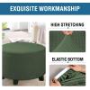 imageHVERSAILTEX Ottoman Cover Stretch Ottoman Slipcover Round Ottoman Storage Cover Folding Stool Covers Furniture Protector Cover for Footrest Ottoman Fit Dia 20quot  23quot TaupeBronze Green