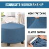 imageHVERSAILTEX Ottoman Cover Stretch Ottoman Slipcover Round Ottoman Storage Cover Folding Stool Covers Furniture Protector Cover for Footrest Ottoman Fit Dia 20quot  23quot TaupeDusty Blue