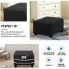 imageHVERSAILTEX Ottoman Cover Stretch Ottoman Slipcover Round Ottoman Storage Cover Folding Stool Covers Furniture Protector Cover for Footrest Ottoman Fit Dia 20quot  23quot TaupeBlack