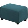 imageHVERSAILTEX Ottoman Cover Stretch Ottoman Slipcover Round Ottoman Storage Cover Folding Stool Covers Furniture Protector Cover for Footrest Ottoman Fit Dia 20quot  23quot TaupeDeep Teal
