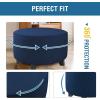 imageHVERSAILTEX Ottoman and Sofa Seat Cushion Combined Cover Slipcover Rectangle Sofa Slipcover Fit Length 5675 Suitable for L Shaped Seat Cushion Cover or Chaise Part Cover Stretch Thick Soft  BlackNavy