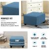 imageHVERSAILTEX Ottoman and Sofa Seat Cushion Combined Cover Slipcover Rectangle Sofa Slipcover Fit Length 5675 Suitable for L Shaped Seat Cushion Cover or Chaise Part Cover Stretch Thick Soft  BlackDusty Blue
