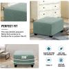 imageHVERSAILTEX Ottoman and Sofa Seat Cushion Combined Cover Slipcover Rectangle Sofa Slipcover Fit Length 5675 Suitable for L Shaped Seat Cushion Cover or Chaise Part Cover Stretch Thick Soft  BlackSage