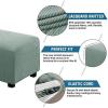 imageHVERSAILTEX Ottoman and Sofa Seat Cushion Combined Cover Slipcover Rectangle Sofa Slipcover Fit Length 5675 Suitable for L Shaped Seat Cushion Cover or Chaise Part Cover Stretch Thick Soft  BlackSage