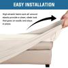 imageHVERSAILTEX Ottoman and Sofa Seat Cushion Combined Cover Slipcover Rectangle Sofa Slipcover Fit Length 5675 Suitable for L Shaped Seat Cushion Cover or Chaise Part Cover Stretch Thick Soft  BlackNatural