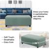 imageHVERSAILTEX Ottoman and Sofa Seat Cushion Combined Cover Slipcover Rectangle Sofa Slipcover Fit Length 5675 Suitable for L Shaped Seat Cushion Cover or Chaise Part Cover Stretch Thick Soft  BlackSage