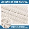 imageHVERSAILTEX Ottoman and Sofa Seat Cushion Combined Cover Slipcover Rectangle Sofa Slipcover Fit Length 5675 Suitable for L Shaped Seat Cushion Cover or Chaise Part Cover Stretch Thick Soft  BlackIvory