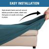 imageHVERSAILTEX Ottoman and Sofa Seat Cushion Combined Cover Slipcover Rectangle Sofa Slipcover Fit Length 5675 Suitable for L Shaped Seat Cushion Cover or Chaise Part Cover Stretch Thick Soft  BlackDeep Teal