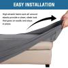 imageHVERSAILTEX Ottoman and Sofa Seat Cushion Combined Cover Slipcover Rectangle Sofa Slipcover Fit Length 5675 Suitable for L Shaped Seat Cushion Cover or Chaise Part Cover Stretch Thick Soft  BlackGrey
