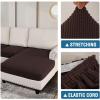 imageHVERSAILTEX Sectional Couch Covers 4 Pieces Sofa Seat Cushion Covers L Shape Separate Cushion Couch Chaise Cover for Both LeftRight Sectional Couch Seat Only 1 Chaise  3 Sofa GreyChocolate