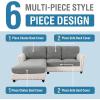 imageHVERSAILTEX Sectional Couch Covers 4 Pieces Sofa Seat Cushion Covers L Shape Separate Cushion Couch Chaise Cover for Both LeftRight Sectional Couch Seat Only 1 Chaise  3 Sofa GreyDove
