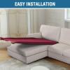 imageHVERSAILTEX Sectional Couch Covers 4 Pieces Sofa Seat Cushion Covers L Shape Separate Cushion Couch Chaise Cover for Both LeftRight Sectional Couch Seat Only 1 Chaise  3 Sofa GreyBurgundy