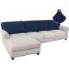 imageHVERSAILTEX Sectional Couch Covers 4 Pieces Sofa Seat Cushion Covers L Shape Separate Cushion Couch Chaise Cover for Both LeftRight Sectional Couch Seat Only 1 Chaise  3 Sofa GreyNavy
