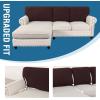 imageHVERSAILTEX Sectional Couch Covers 4 Pieces Sofa Seat Cushion Covers L Shape Separate Cushion Couch Chaise Cover for Both LeftRight Sectional Couch Seat Only 1 Chaise  3 Sofa GreyChocolate
