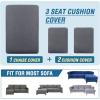 imageHVERSAILTEX Sectional Couch Covers 4 Pieces Sofa Seat Cushion Covers L Shape Separate Cushion Couch Chaise Cover for Both LeftRight Sectional Couch Seat Only 1 Chaise  3 Sofa GreyCharcoal Grey
