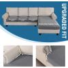 imageHVERSAILTEX Sectional Couch Covers 4 Pieces Sofa Seat Cushion Covers L Shape Separate Cushion Couch Chaise Cover for Both LeftRight Sectional Couch Seat Only 1 Chaise  3 Sofa GreyDove
