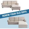 imageHVERSAILTEX Sectional Couch Covers 4 Pieces Sofa Seat Cushion Covers L Shape Separate Cushion Couch Chaise Cover for Both LeftRight Sectional Couch Seat Only 1 Chaise  3 Sofa GreyIvory