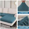 imageHVERSAILTEX Sectional Couch Covers 4 Pieces Sofa Seat Cushion Covers L Shape Separate Cushion Couch Chaise Cover for Both LeftRight Sectional Couch Seat Only 1 Chaise  3 Sofa GreyStorm Blue