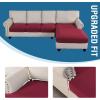 imageHVERSAILTEX Sectional Couch Covers 4 Pieces Sofa Seat Cushion Covers L Shape Separate Cushion Couch Chaise Cover for Both LeftRight Sectional Couch Seat Only 1 Chaise  3 Sofa GreyBurgundy