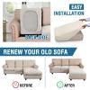 imageHVERSAILTEX Sectional Couch Covers 4 Pieces Sofa Seat Cushion Covers L Shape Separate Cushion Couch Chaise Cover for Both LeftRight Sectional Couch Seat Only 1 Chaise  3 Sofa GreyIvory