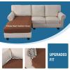 imageHVERSAILTEX Sectional Couch Covers 4 Pieces Sofa Seat Cushion Covers L Shape Separate Cushion Couch Chaise Cover for Both LeftRight Sectional Couch Seat Only 1 Chaise  3 Sofa GreyCaramel