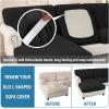 imageHVERSAILTEX Sectional Couch Covers 4 Pieces Sofa Seat Cushion Covers L Shape Separate Cushion Couch Chaise Cover for Both LeftRight Sectional Couch Seat Only 1 Chaise  3 Sofa GreyBlack