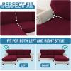 imageHVERSAILTEX Sectional Couch Covers 4 Pieces Sofa Seat Cushion Covers L Shape Separate Cushion Couch Chaise Cover for Both LeftRight Sectional Couch Seat Only 1 Chaise  3 Sofa GreyBurgundy