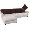 imageHVERSAILTEX Sectional Couch Covers 4 Pieces Sofa Seat Cushion Covers L Shape Separate Cushion Couch Chaise Cover for Both LeftRight Sectional Couch Seat Only 1 Chaise  3 Sofa GreyChocolate