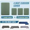 imageHVERSAILTEX Sectional Couch Covers 4 Pieces Sofa Seat Cushion Covers L Shape Separate Cushion Couch Chaise Cover for Both LeftRight Sectional Couch Seat Only 1 Chaise  3 Sofa GreyLoden Frost