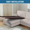 imageHVERSAILTEX Sectional Couch Covers 4 Pieces Sofa Seat Cushion Covers L Shape Separate Cushion Couch Chaise Cover for Both LeftRight Sectional Couch Seat Only 1 Chaise  3 Sofa GreyChocolate