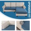 imageHVERSAILTEX Sectional Couch Covers 4 Pieces Sofa Seat Cushion Covers L Shape Separate Cushion Couch Chaise Cover for Both LeftRight Sectional Couch Seat Only 1 Chaise  3 Sofa GreyDusty Blue