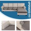 imageHVERSAILTEX Sectional Couch Covers 4 Pieces Sofa Seat Cushion Covers L Shape Separate Cushion Couch Chaise Cover for Both LeftRight Sectional Couch Seat Only 1 Chaise  3 Sofa GreyTaupe