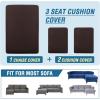 imageHVERSAILTEX Sectional Couch Covers 4 Pieces Sofa Seat Cushion Covers L Shape Separate Cushion Couch Chaise Cover for Both LeftRight Sectional Couch Seat Only 1 Chaise  3 Sofa GreyChocolate
