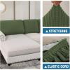 imageHVERSAILTEX Sectional Couch Covers 4 Pieces Sofa Seat Cushion Covers L Shape Separate Cushion Couch Chaise Cover for Both LeftRight Sectional Couch Seat Only 1 Chaise  3 Sofa GreyBronze Green