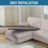 imageHVERSAILTEX Sectional Couch Covers 4 Pieces Sofa Seat Cushion Covers L Shape Separate Cushion Couch Chaise Cover for Both LeftRight Sectional Couch Seat Only 1 Chaise  3 Sofa GreyTaupe