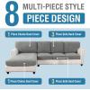 imageHVERSAILTEX Sectional Couch Covers 4 Pieces Sofa Seat Cushion Covers L Shape Separate Cushion Couch Chaise Cover for Both LeftRight Sectional Couch Seat Only 1 Chaise  3 Sofa GreyDove