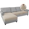 imageHVERSAILTEX Sectional Couch Covers 4 Pieces Sofa Seat Cushion Covers L Shape Separate Cushion Couch Chaise Cover for Both LeftRight Sectional Couch Seat Only 1 Chaise  3 Sofa GreyIsland Fossi