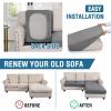 imageHVERSAILTEX Sectional Couch Covers 4 Pieces Sofa Seat Cushion Covers L Shape Separate Cushion Couch Chaise Cover for Both LeftRight Sectional Couch Seat Only 1 Chaise  3 Sofa GreyDove
