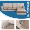 imageHVERSAILTEX Sectional Couch Covers 4 Pieces Sofa Seat Cushion Covers L Shape Separate Cushion Couch Chaise Cover for Both LeftRight Sectional Couch Seat Only 1 Chaise  3 Sofa GreySand