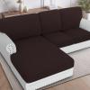 imageHVERSAILTEX Sectional Couch Covers 4 Pieces Sofa Seat Cushion Covers L Shape Separate Cushion Couch Chaise Cover for Both LeftRight Sectional Couch Seat Only 1 Chaise  3 Sofa GreyChocolate