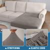imageHVERSAILTEX Sectional Couch Covers 4 Pieces Sofa Seat Cushion Covers L Shape Separate Cushion Couch Chaise Cover for Both LeftRight Sectional Couch Seat Only 1 Chaise  3 Sofa GreyTaupe