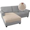imageHVERSAILTEX Sectional Couch Covers 4 Pieces Sofa Seat Cushion Covers L Shape Separate Cushion Couch Chaise Cover for Both LeftRight Sectional Couch Seat Only 1 Chaise  3 Sofa GreyNatural